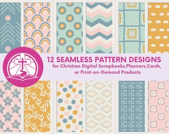 Boho Faith Seamless Patterns: Christian Digital Paper Pack (Digital Download)