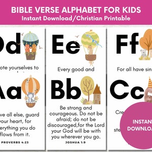 Kids ABC Scripture Cards: Printable Alphabet Bible Verse (PDF)