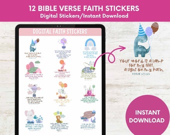 Bible Verse Digital Stickers: Christian Planner, Goodnotes (Digital Download)
