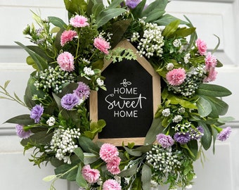 Spring Carnations and Olive Wreath