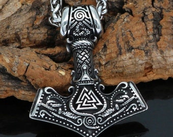 Roestvrijstalen Thorshamerketting, Mammen Viking Mjolnir-hanger