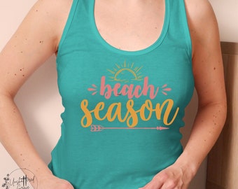 Beach Season Racerback Tank, SommerZeit Tank, Freundinnen Vacay Tank, Strand Cover-Up, Suns Out Tank, Fun Summer Trip Tank Top