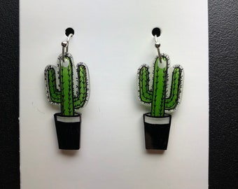 Cacti Potted Plants earrings (Free Shipping)