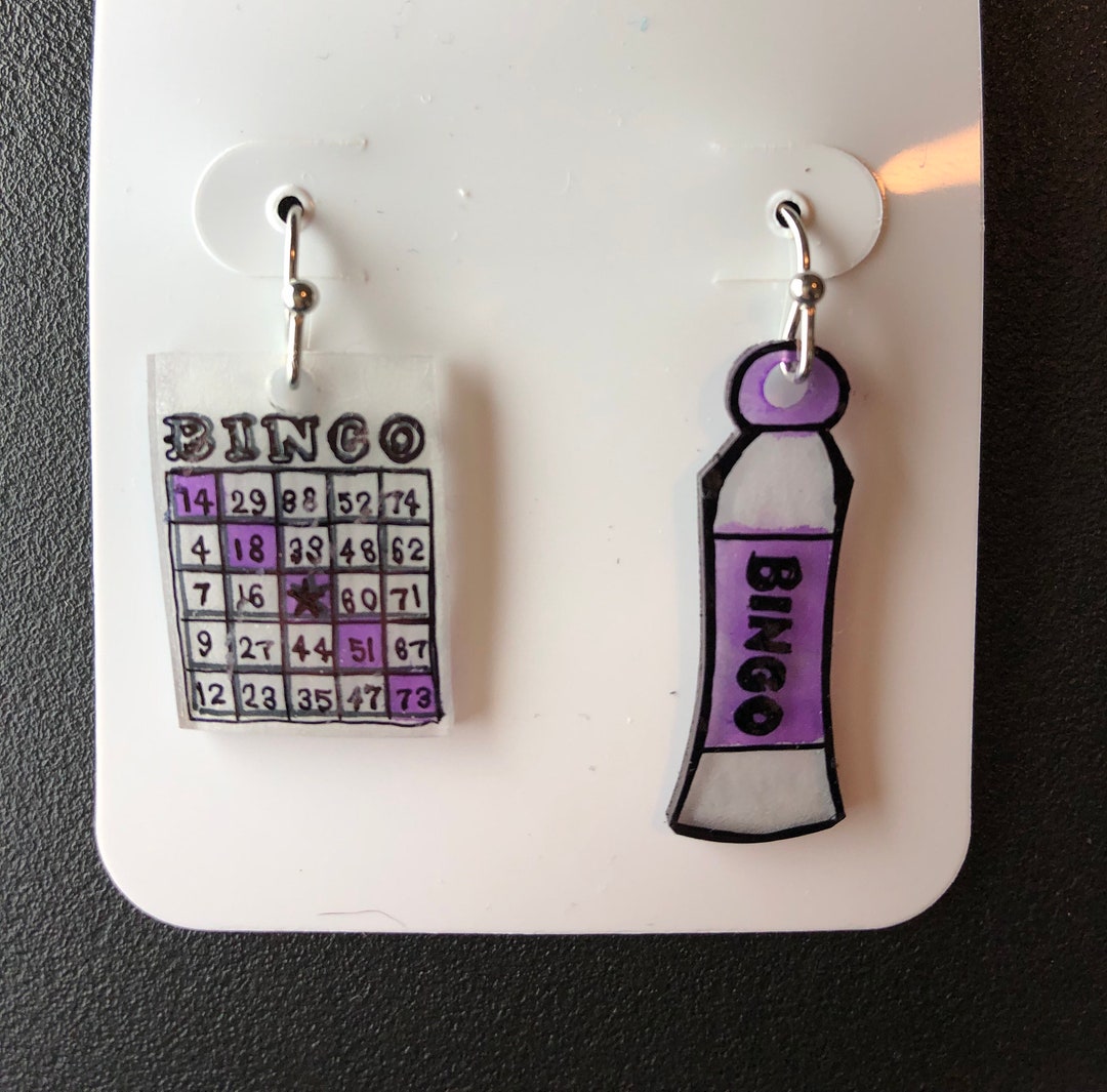 BINGO Card & Dauber Earrings free Shipping Etsy