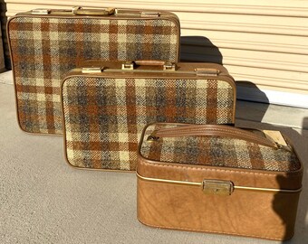 Tweed luggage set Clearance