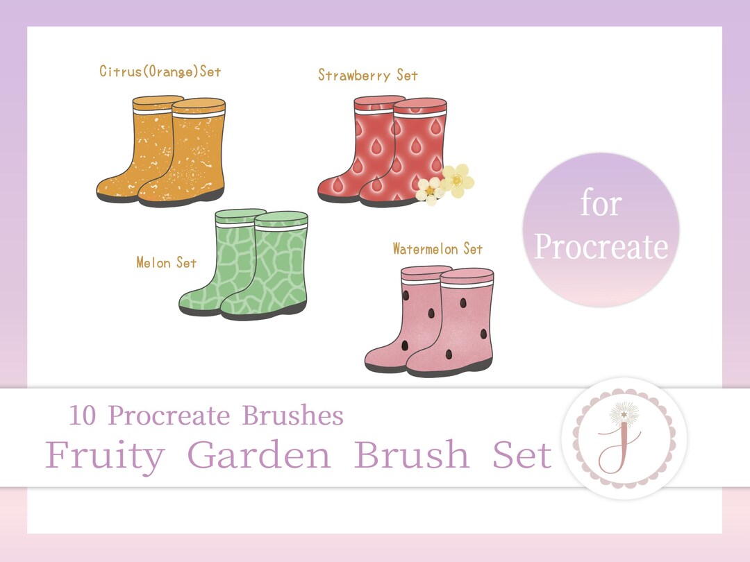 Fruity Garden Procreate Brushes – Ribbon & Texture Brush Set (digital ...