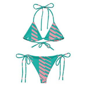 Summer time All-over print recycled string bikini