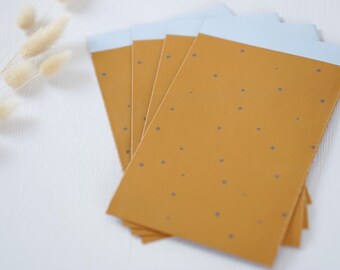 Papiertüten | Geschenktüten mit Punkten in Retro gelb | Baby Blau | Geschenkverpackung | Flatbag
