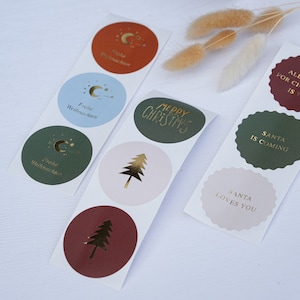Aufkleber Weihnachten | drei verschiedene Varianten mit Goldeffekt  | Geschenkaufkleber | Christmas | Weihnachtsaufkleber | Adventszeit