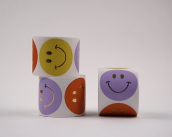 Aufkleber Smiley in groß  Farbmix, Sticker für Geschenke und Geschenkverpackung