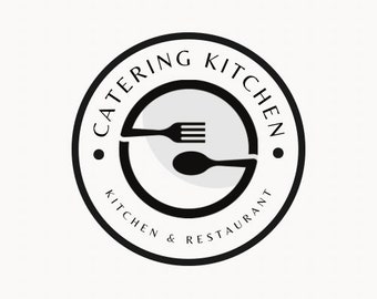 Logotipo editável de Catering DIY Canva, modelo de logotipo de negócios de chef pré-fabricado, design de restaurante DIY, logotipo de cozinha para panificação e culinária, acesso instantâneo