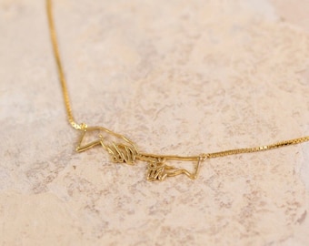 14k Gold Plated 925 Silver Adam's Creation Necklace, Necklace, Minimalist Necklace