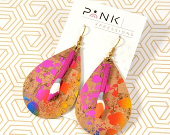 Paint Brush Earrings, Artist Earrings, Art Teacher Earrings, Handmade Earrings, Paint Splatter Earrings, Leather Earrings, Women's Earrings
