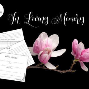 In Loving Memory, Funeral Guest Book Printable, Memorial Guest Book Digital Download PDF, Memory Book for Celebration of Life of Loved One