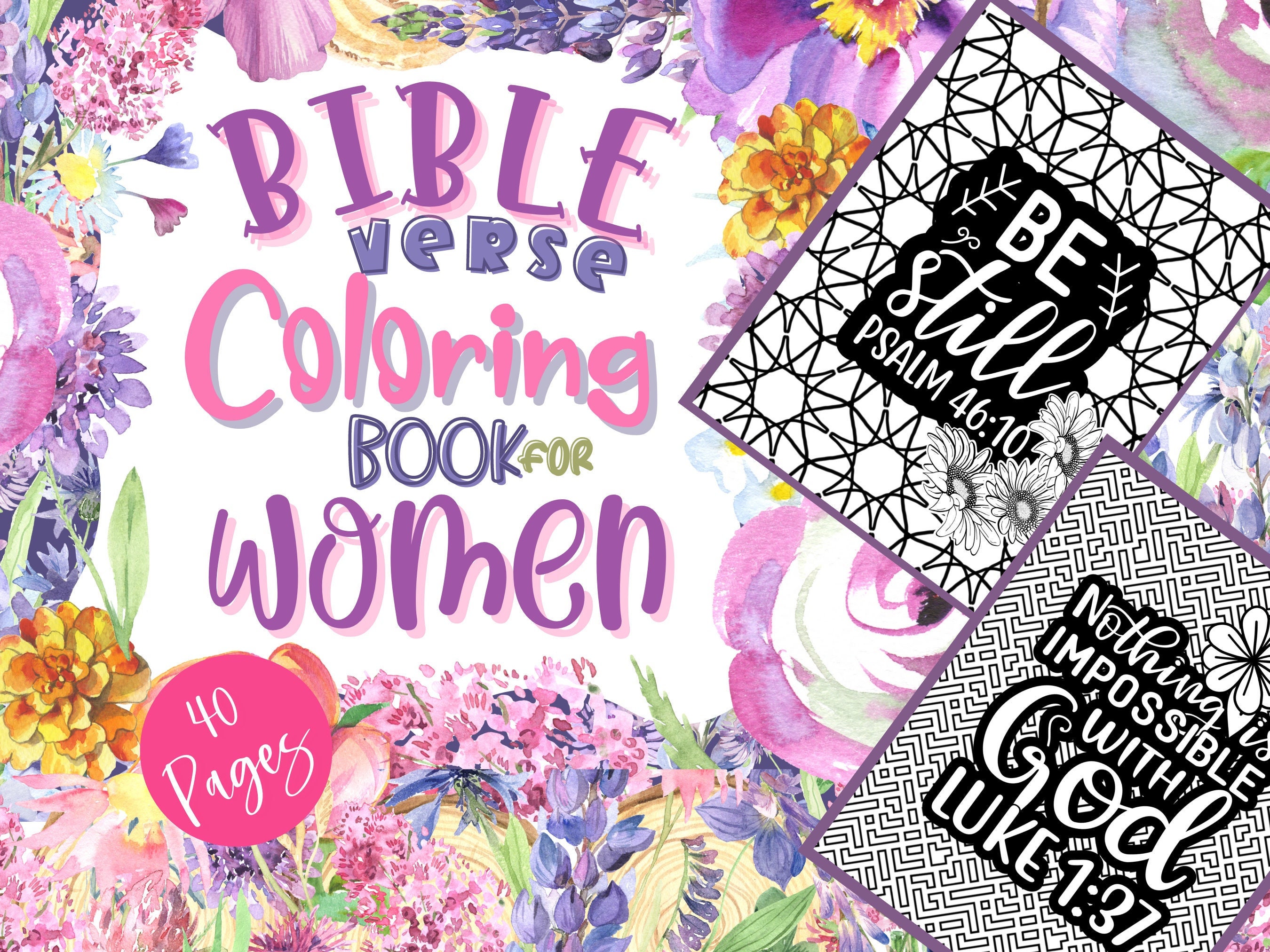 Bible Verse Coloring Book for Women, Adult Christian Coloring Book ...
