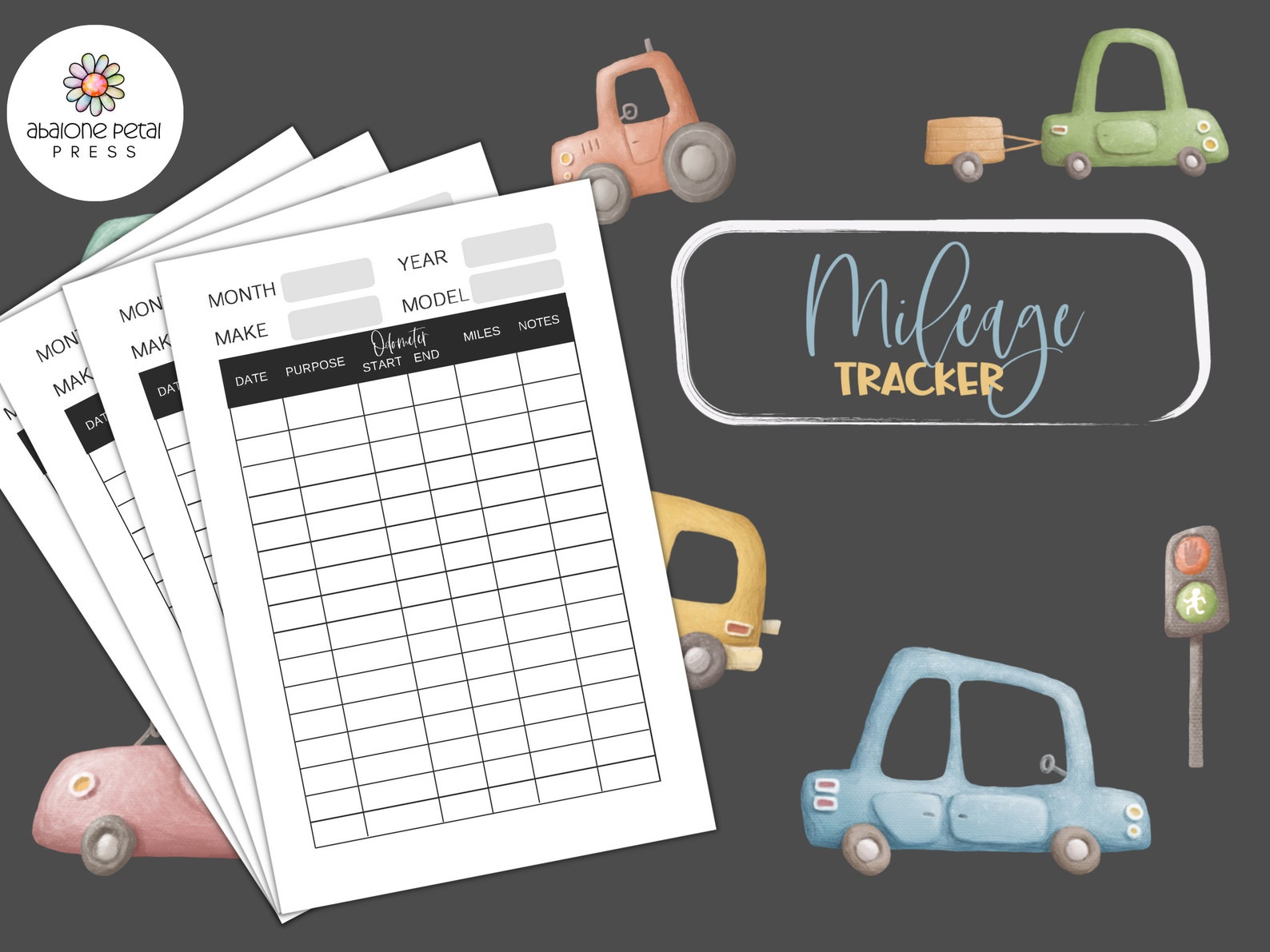 Mileage Log Printable, Mileage Tracker, Mileage Log Book, Mileage Logbook, Mileage Tracker ...