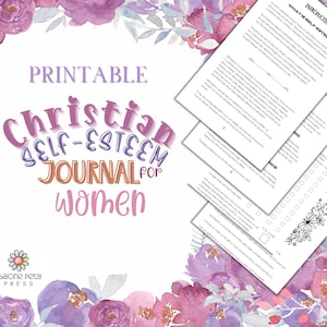 Christian Self-Esteem Journal Printable for Women, Self-Love and Confidence Journal PDF, Bible Study, 30-Day Workbook, Love Yourself