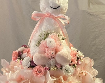 Diaper Cake it is Not!  Tiered Gift Tower filled with all things Baby!