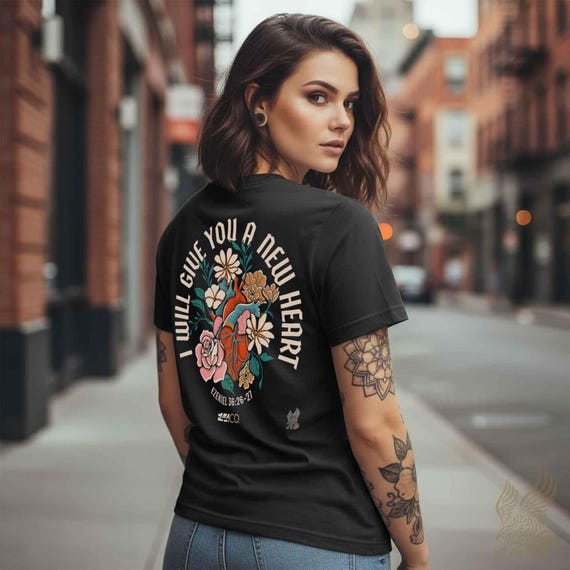 Christian Streetwear, Christian Clothes, Tattoo Tee, Christian Alternative Clothing, Bible Verse Shirt, Faith Based Tee, Ezekiel 36