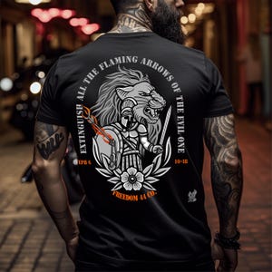 Ephesians 6 Shirt, Full Armor of God Unisex Tee, Christian Clothing, Christian Streetwear, Christian Tattoo Clothing Line, Freedom 44 Co.