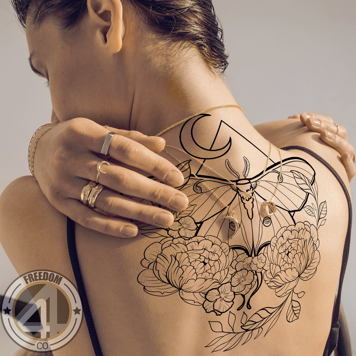 LUNA MOTH Tattoo Design, Instant Download Tattoo Stencil SVG, Tattoo ...