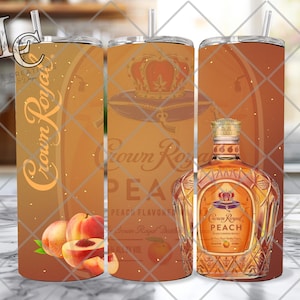 crown royal - peach - alcohol - 20oz skinny tumbler - sublimation