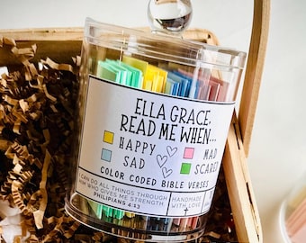 CHRISTIAN KIDS Mini Emotions jar, Read Me When Bible Verses for feelings, Children's Stocking Stuffer, Hallow Grace, Baptism, confirmation