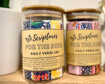 Scriptures for the Soul Jar, Daily Verse Jar, Floral Christian Scripture Gift, Encouragement