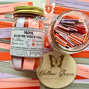 Mom Read Me When Jar, Bible Verse for Mother's, emotions and feelings Bible Verses, Christmas Gift, Mom Birthday Gift, Christian Gift, Wife