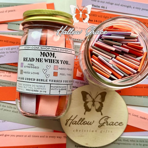 Mom Read Me When Jar, Bible Verse for Mother's, emotions and feelings Bible Verses, Christmas Gift, Mom Birthday Gift, Christian Gift, Wife