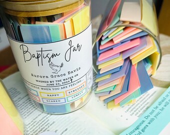Personalized Baptism Gift Jar, Color Coded Bible Verses