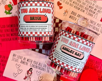 You Are Loved Kids Jar, valentines gift for kids, Bible Verses on God’s love, encouraging, memory cards, easy scripture for children