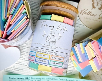 WIFE GIFT Jar, Bible verses for wife, anniversary gift, wife’s birthday, spouse gift, newlywed gift, gift from husband, Christian gift, IVF