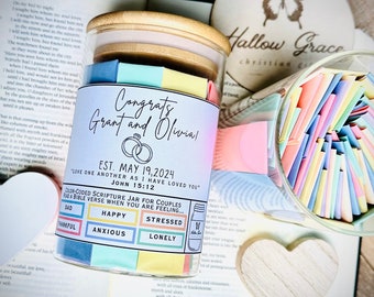 Newlywed Scripture Verse Jar, Christian Wedding Gift