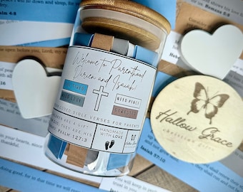 EXPECTING PARENTS Gift Jar, Scriptures for parents, Bible Verses for mom, new dad gift, Welcome Baby Hospital Gift, Gift for new Mom and Dad
