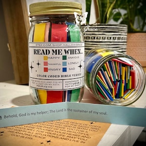 Read Me When Jar, Color-coded Bible Verses, Scripture Jar, God's ...