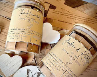 Marriage Bible Verse Jar, anniversary gift, newly weds, house warming gift, Christian gift, couple gift, scriptures for marriage, valentines