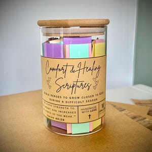 Comfort and Healing Bible Verse Jar, Read me when, Cancer encouragement, Get well soon gift, hospice gift, loss of loved one, grief mourning image 5