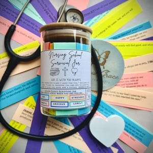 NURSING SCHOOL GIFT, Bible verses for nursing students, stress management, scriptures for encouragement, Nursing Student Gift, college gift image 1