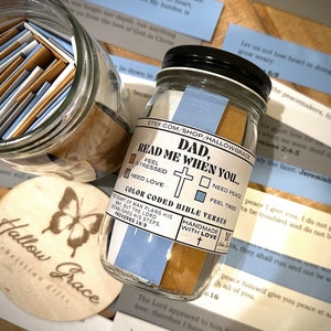 DAD Read Me When Jar, Bible Verse for Fathers, emotions and feelings Bible Verses, Father’s Day Gift, DAD Birthday Gift, men Christian Gift