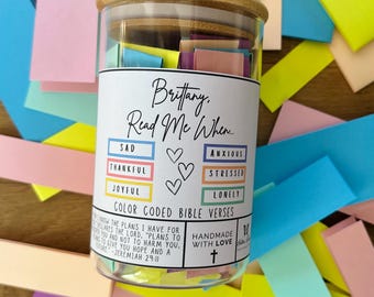 Read Me When BIble Verse Jar, personalized Bible gift, Christian, Christmas, Prayer Jar, Mom, Sister, Niece, best friend, wife, Aunt, Jesus