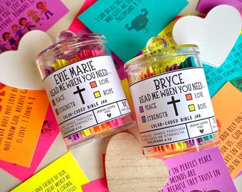 Personalized Scripture Verse Jar, Christian Gift for Kids