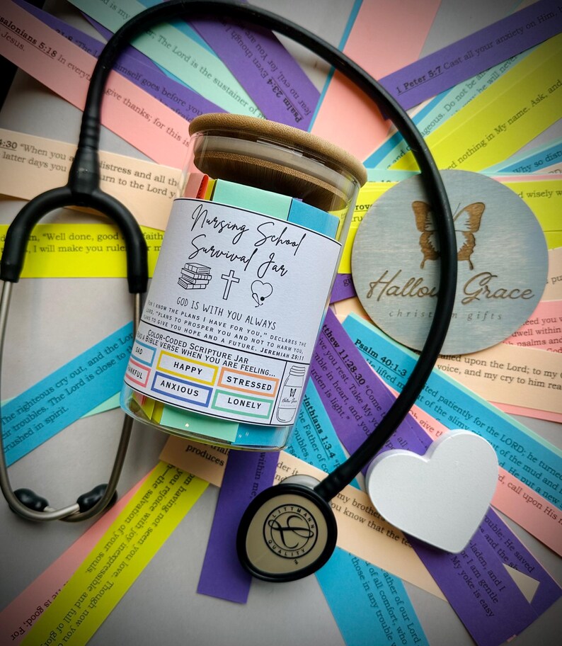 NURSING SCHOOL GIFT, Bible verses for nursing students, stress management, scriptures for encouragement, Nursing Student Gift, college gift image 2