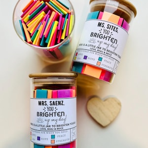 TEACHER Encouragement jar, Teacher Appreciation Gift Jar, Back to school, personalized gift from student, Christmas, Brighten your day gift