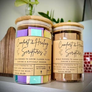 Comfort and Healing Bible Verse Jar, Read me when, Cancer encouragement, Get well soon gift, hospice gift, loss of loved one, grief mourning