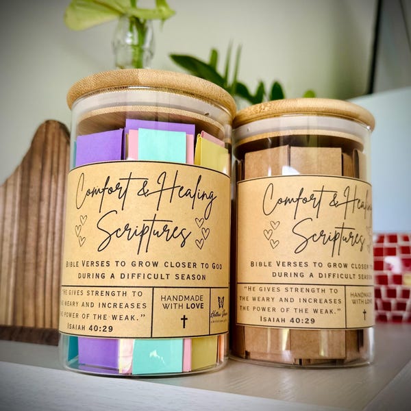 Comfort and Healing Bible Verse Jar, Read me when, Cancer encouragement, Get well soon gift, hospice gift, loss of loved one, grief mourning