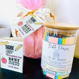 TEACHER Read Me When Jar, Back to school gift, teacher appreciation gift, School, Bible Verse Jar Encouragement Christian, Christmas