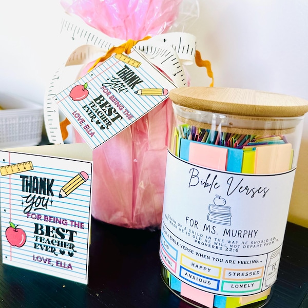 TEACHER Read Me When Jar, Back to school gift, teacher appreciation gift, School, Bible Verse Jar Encouragement Christian, Christmas