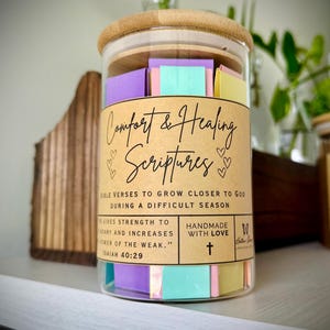 Comfort and Healing Bible Verse Jar, Read me when, Cancer encouragement, Get well soon gift, hospice gift, loss of loved one, grief mourning MIX PASTEL COLORS