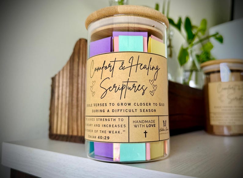 Comfort and Healing Bible Verse Jar, Read me when, Cancer encouragement, Get well soon gift, hospice gift, loss of loved one, grief mourning MIX PASTEL COLORS